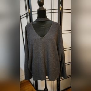 Forever 21 Choker Shirt Long Sleeve V Neck